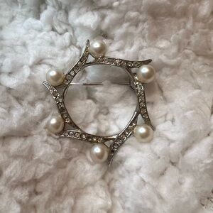 Silver and Pearl Brooch